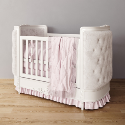 Premium Luxury Baby Crib 1 Set with Upholstered Solid Wood Design